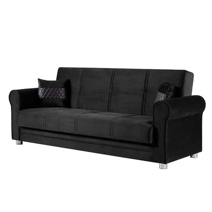 Casamode Ottomanson Sara Black Convertible Sofabed with Storage CMD-SARA-BLK-SB