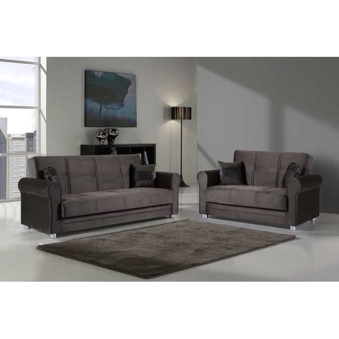 Casamode Ottomanson Sara Gray 2pc Living Room Set CMD-SARA-LR-S5