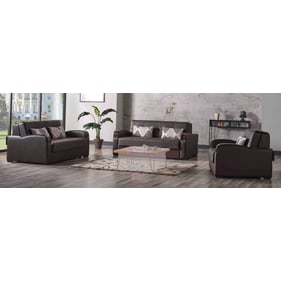 Casamode Ottomanson Sleep Plus Brown PU 3pc Living Room Set