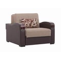 Ottomanson Sleep Plus Collection Upholstered Convertible Armchair with Storage, Brown