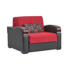 Casamode Ottomanson Sleep Plus Red Convertible Storage Armchair