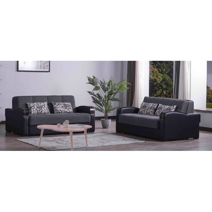 Casamode Ottomanson Sleep Plus Grey 2pc Living Room Set CMD-SLEEP-PLUS-LR-S6