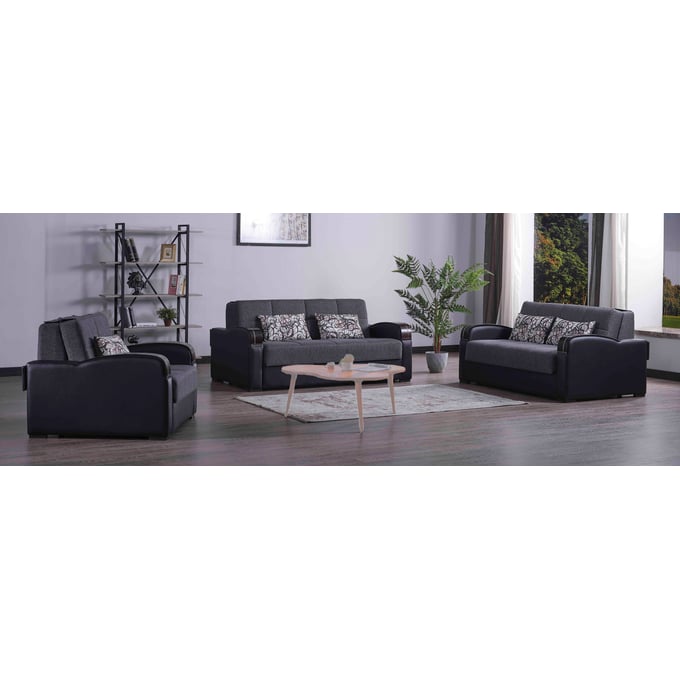 Casamode Ottomanson Sleep Plus Grey 3pc Living Room Set CMD-SLEEP-PLUS-LR-S2