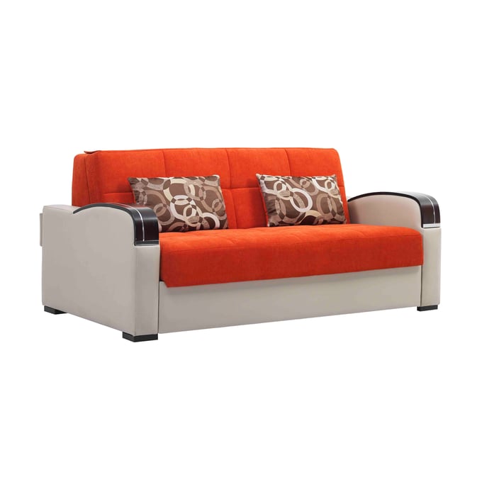 Casamode Ottomanson Sleep Plus Orange Convertible Storage Loveseat CMD-SLP-LS-OR