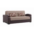 Ottomanson Sleep Plus Collection Upholstered Convertible Sofabed with Storage, Brown