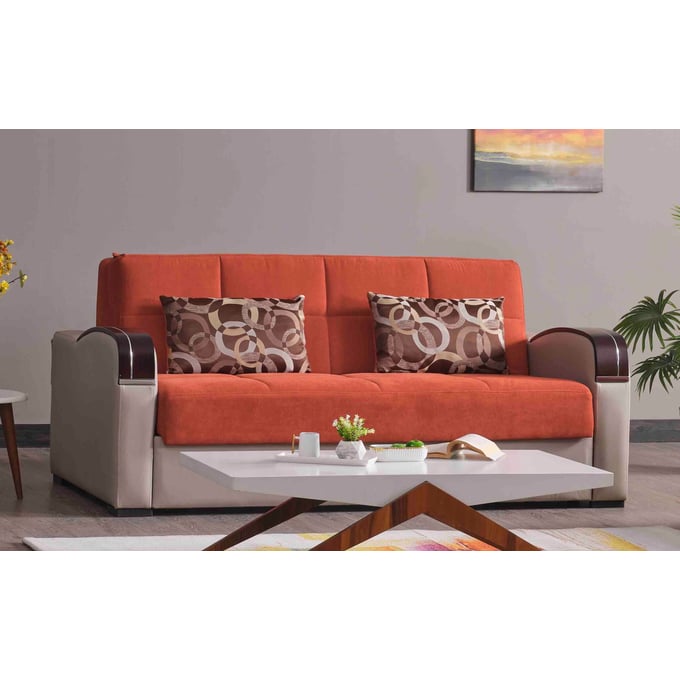 Casamode Ottomanson Sleep Plus Orange Convertible Sofabed with Storage CMD-SLP-SB-OR