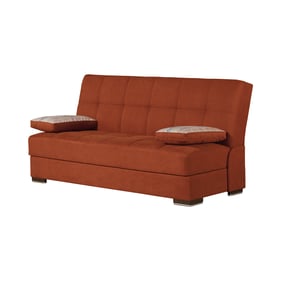 Casamode Ottomanson Soho Orange Convertible Sofabed with Storage