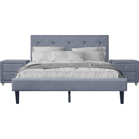 Camden Isle Monticello Grey 3pc Bedroom Set with King Platform Bed