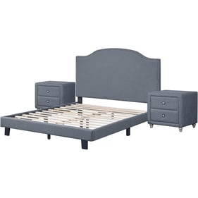 Camden Isle Madison Gray 3pc Bedroom Set With Queen Platform Bed