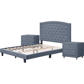 Camden Isle Carlisle Gray 3pc Bedroom Set With Queen Platform Bed