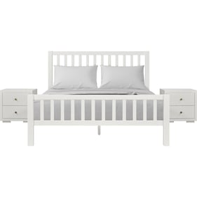 Camden Isle Hampton White 3pc Bedroom Set With King Platform Bed