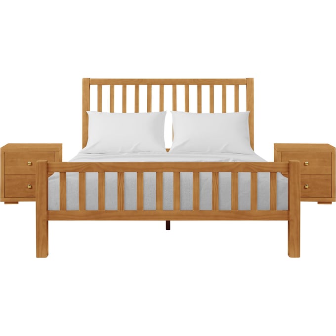 Camden Isle Hampton Oak 3pc Bedroom Set With Queen Platform Bed CMDN-315632