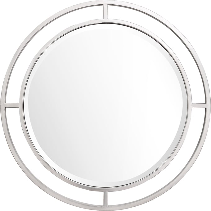 Camden Isle Addisson Silver Round Wall Mirror CMDN-86408