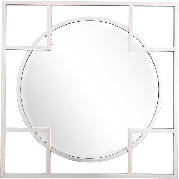 Camden Isle Kinney Silver Square Wall Mirror CMDN-86410