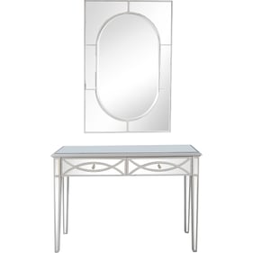 Camden Isle Helena Silver Wall Mirror and Console Table