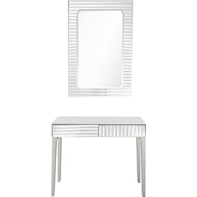 Camden Isle Carla Antique Silver Wall Mirror and Console Table