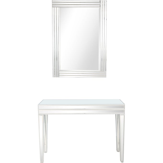 Camden Isle Holly Clear Wall Mirror and Console Table CMDN-86449