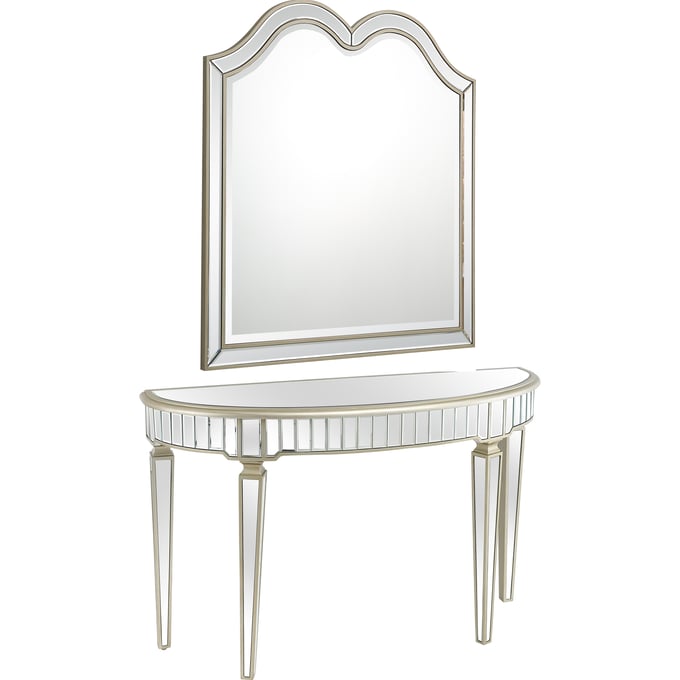 Camden Isle Marilyn Champagne Wall Mirror and Console Table CMDN-86528