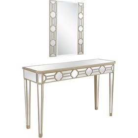 Camden Isle Lilian Champagne Wall Mirror and Console Table