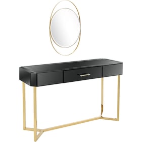 Camden Isle Sonya Black Wall Mirror and Console Table