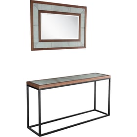 Camden Isle Riley Brown Wall Mirror and Console Table