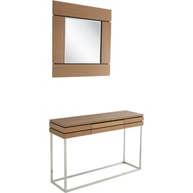 Camden Isle Barnes Brown Wall Mirror and Console Table