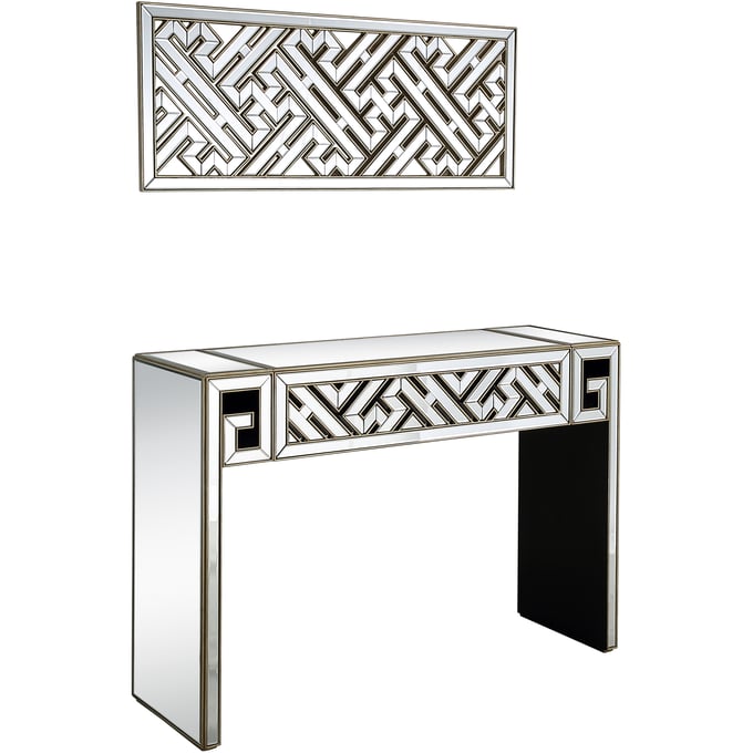 Camden Isle Becket Clear Wall Mirror and Console Table CMDN-86650