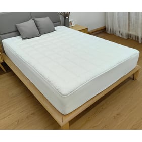 Greaton White Quilted Fitted Fluffy Soft Full Mattress Topper Pad Cooling P...