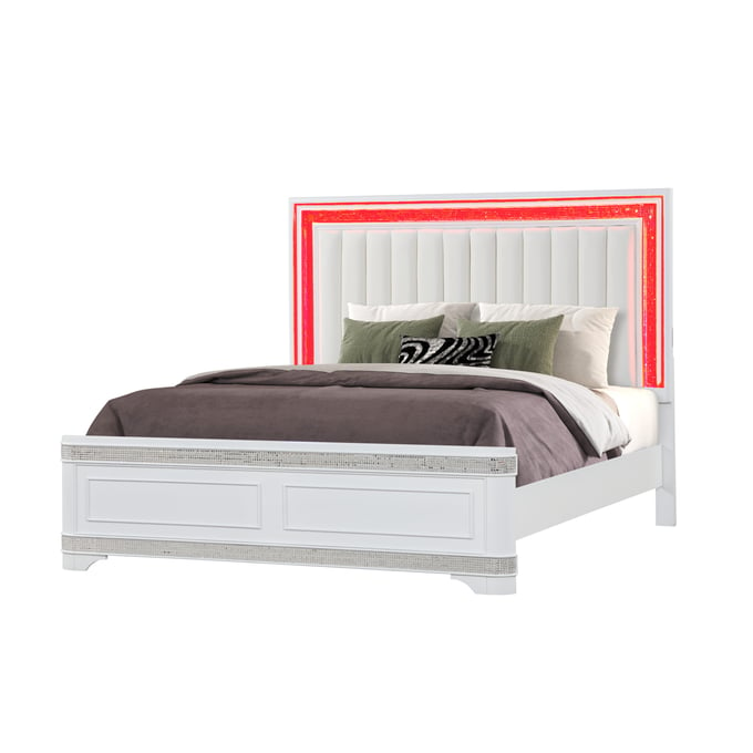 Cosmos Furniture Amani White King Bed CMS-Amani-White-King