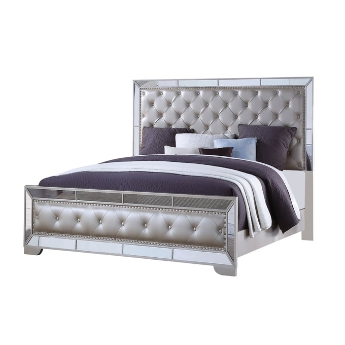 Cosmos Furniture Gloria White King Bed CMS-GLORIA-KING