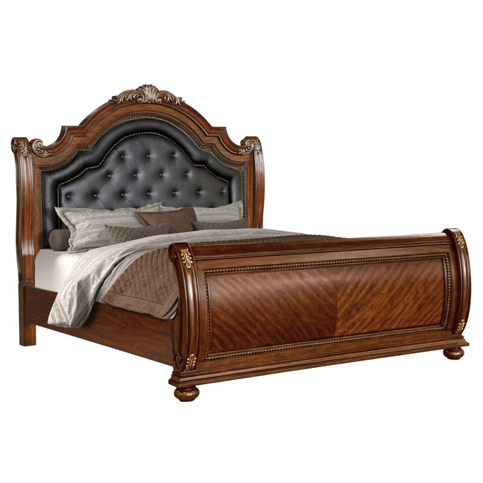 Cosmos Furniture Viviana Cherry Queen Bed CMS-VIVIANA-QUEEN