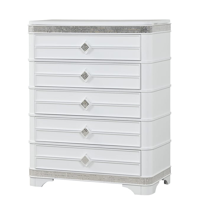 Cosmos Furniture Amani White Chest CMS-Amani-White-Chest