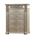 Cosmos Furniture PlatinumTraditional Style Chest in Silver finish Wood