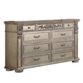 Cosmos Furniture PlatinumTraditional Style Dresser in Silver finish Wood