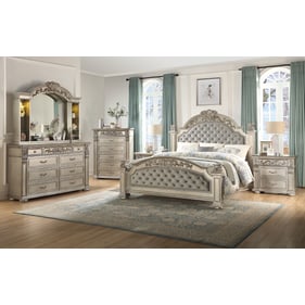 Cosmos Furniture Platinum Silver 5pc Bedroom Set With King Bed