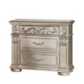 Cosmos Furniture PlatinumTraditional Style Nightstand in Silver finish Wood