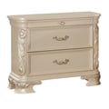 Cosmos Furniture VictoriaTraditional Style Nightstand in White finish Wood