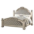 Cosmos Furniture PlatinumTraditional Style King Bed in Silver finish Wood