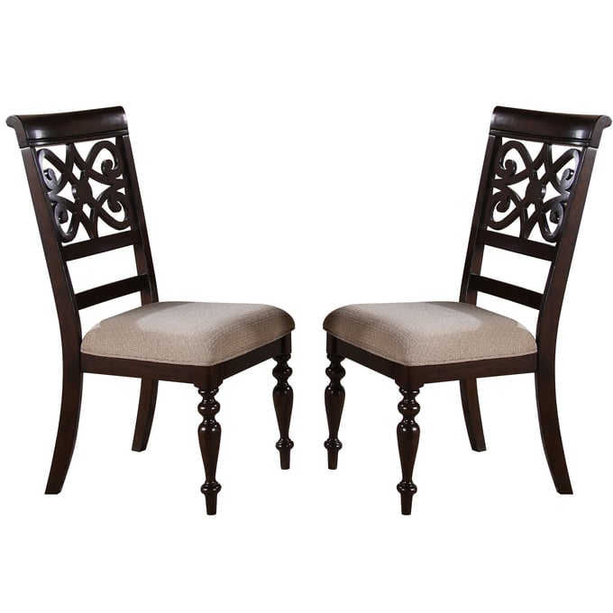 2 Cosmos Furniture Zora Cherry Dining Chairs CMS-ZORACHERRY-CHAIR