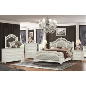 Cosmos Furniture Marya White 5pc Bedroom Set With Queen Bed