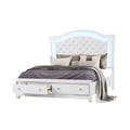 Cosmos Furniture Shiney Contemporary Style Queen Bed in White finish Wood