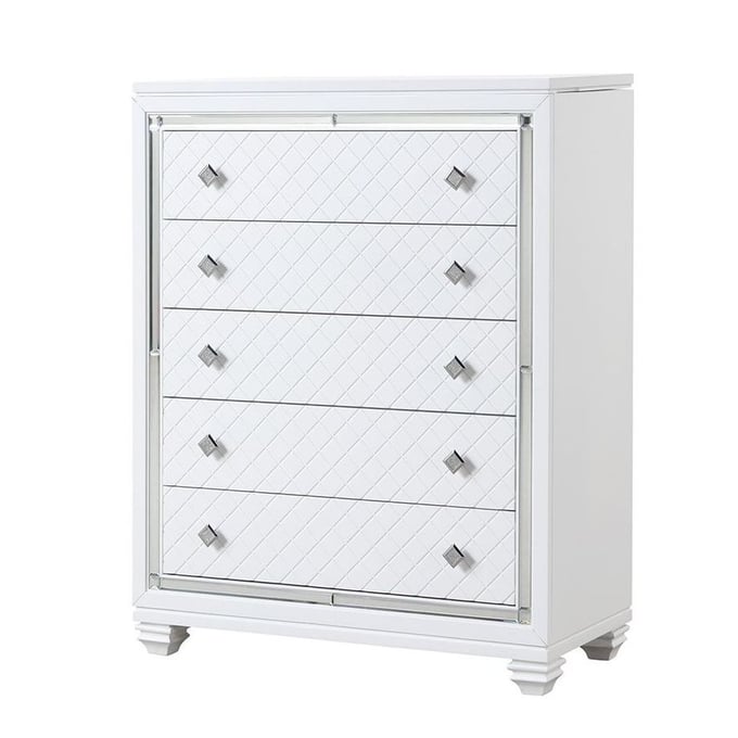 Cosmos Furniture Shiney White Chest CMS-Shiney-White-Chest