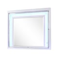 Cosmos Furniture Shiney Contemporary Style Mirror in White finish Wood