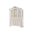 Cosmos Furniture Victoria Traditional Style Hutch in Pearl White finish Wood