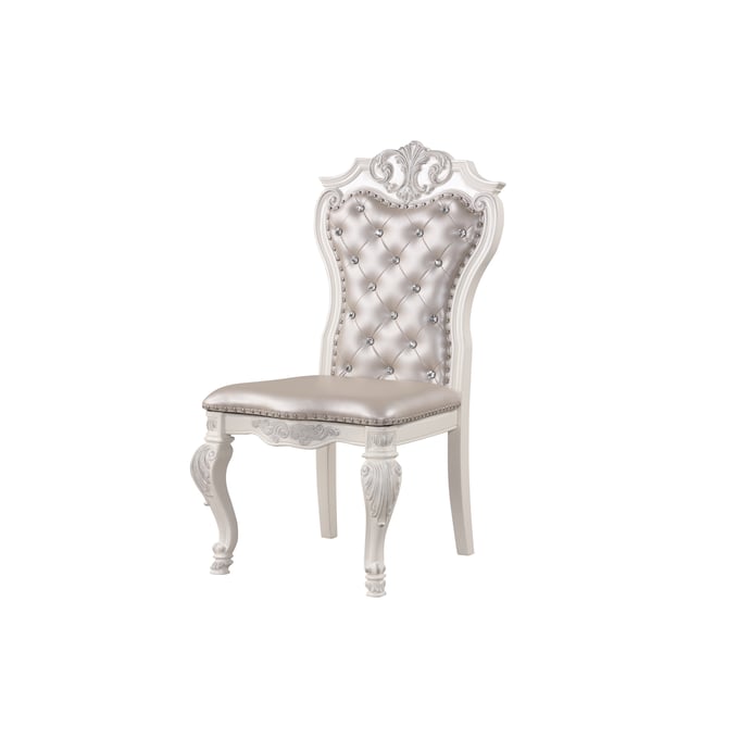 2 Cosmos Furniture Victoria Pearl White Side Chairs CMS-Victoria-Side-Chair