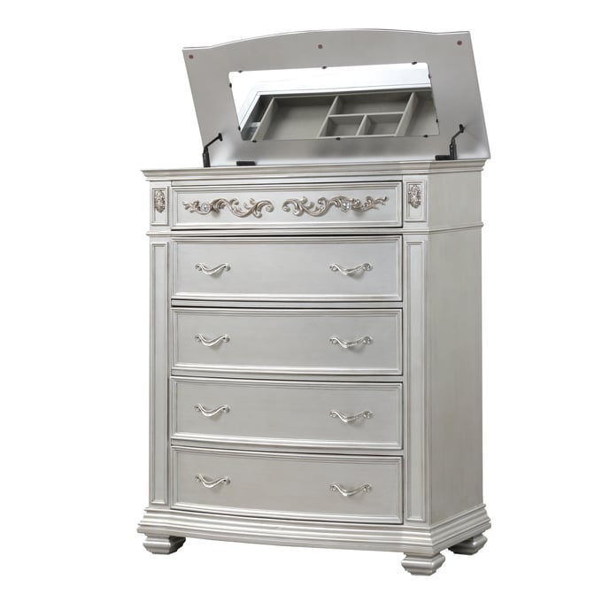 Cosmos Furniture Valentina Silver Chest CMS-Valentina-Silver-Chest