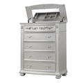 Cosmos Furniture Valentina Silver Contemporary Style Chest in Silver finish Wood