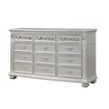 Cosmos Furniture Valentina Silver Contemporary Style Dresser in Silver finish Wood