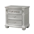 Cosmos Furniture Valentina Silver Contemporary Style Nightstand in Silver finish Wood