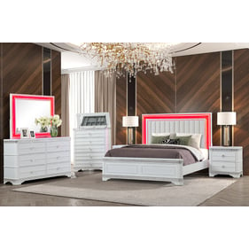 Cosmos Furniture Amani White 5pc Bedroom Set With King Bed